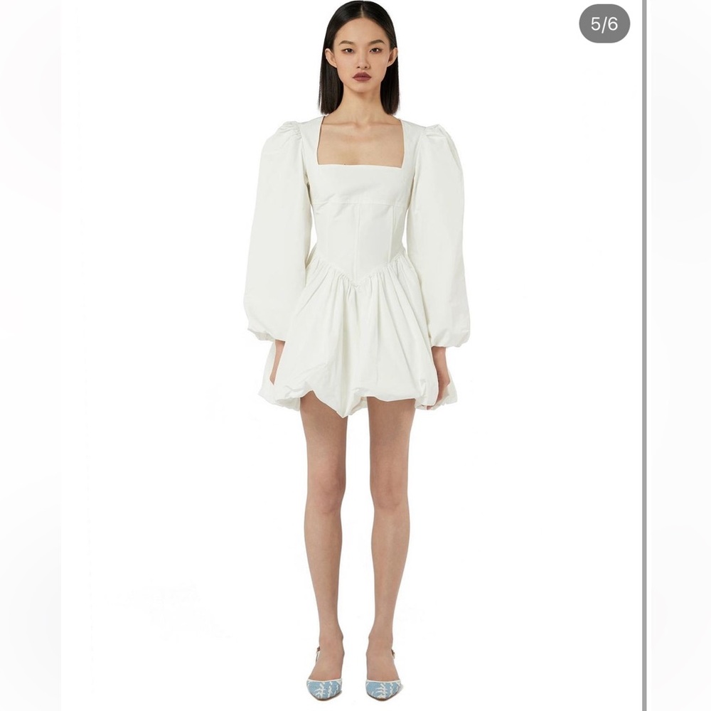Pann Long Sleeve Bubble Hem Mini Bell Dress